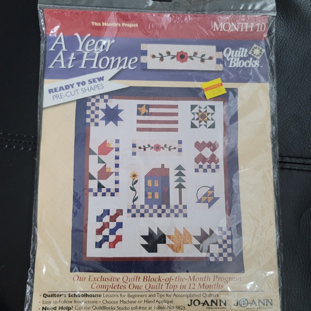Jo-Ann QuiltBlocks A Year At Home Month 10 Acorn Vine Pre-Cut Quilt Pattern Kit